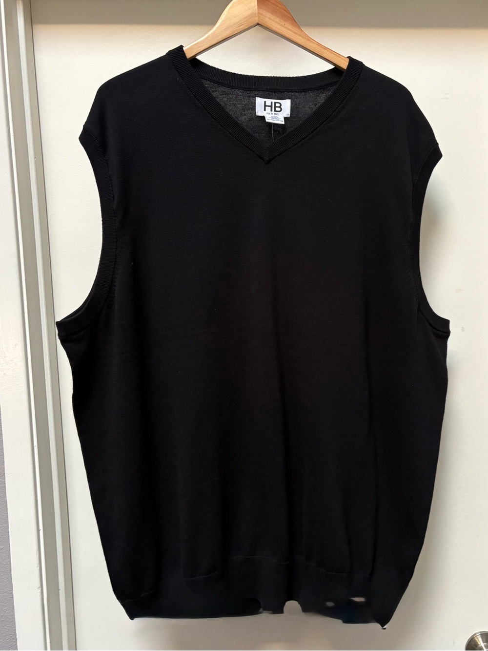 Harbor Bay DXL Big & Tall Men's 3XL Cotton V-Neck Sweater Black Vest